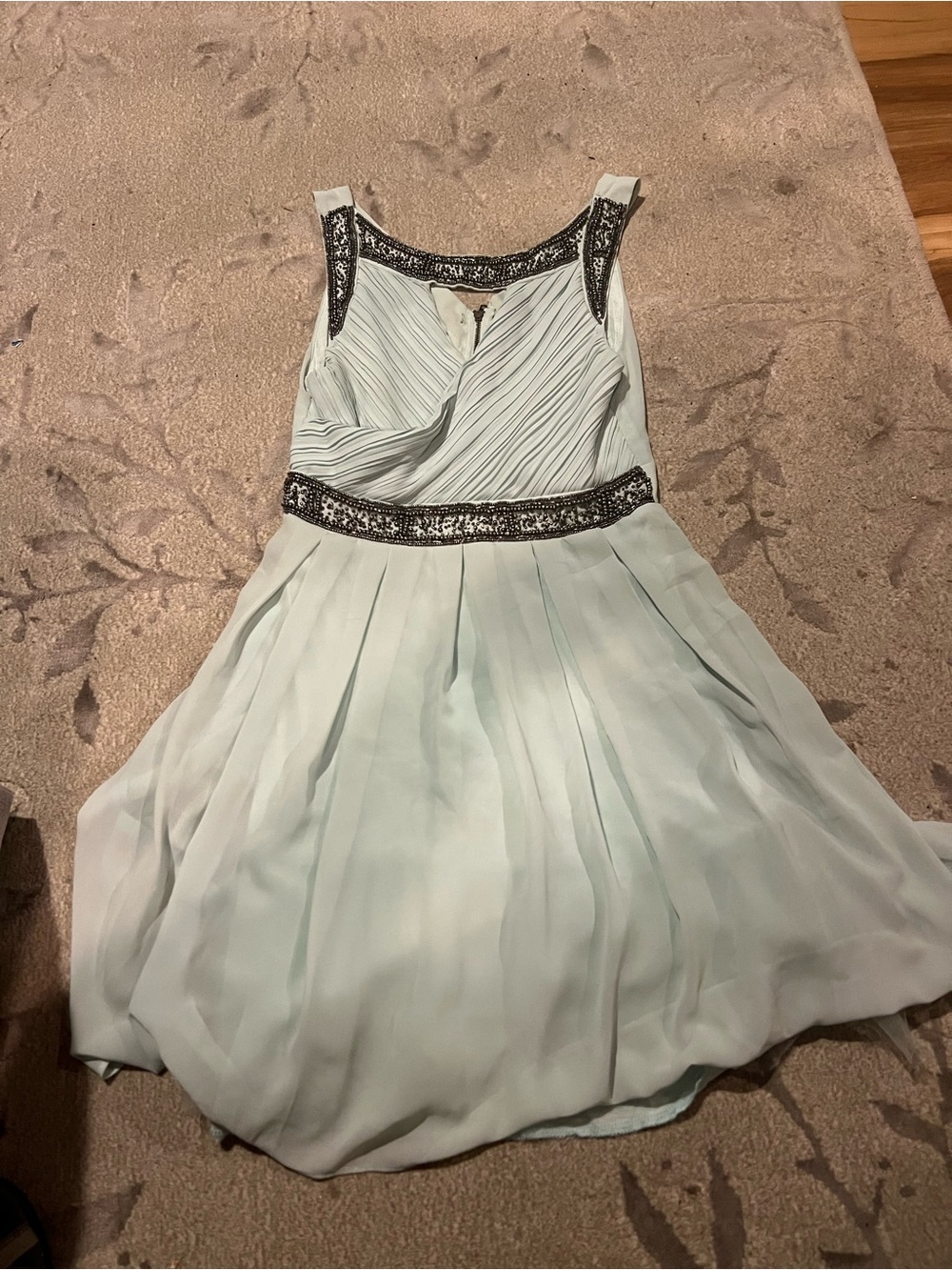 TFNC London Mint Sage Green Pleated Chiffon Dress
